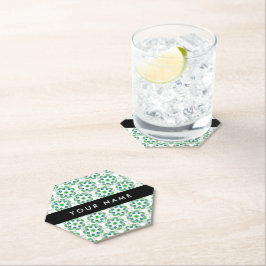 葉の模様、緑葉の、名前 ペーパーコースター