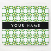 葉の模様、緑葉の、名前 マウスパッド (正面)