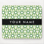 葉の模様、緑葉の、名前 マウスパッド (正面)