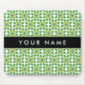 葉の模様、緑葉の、名前 マウスパッド (正面)