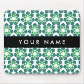 葉の模様、緑葉の、名前 マウスパッド (正面)