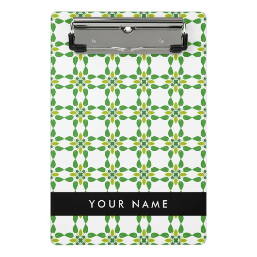 葉の模様、緑葉の、名前 ミニクリップボード (正面)