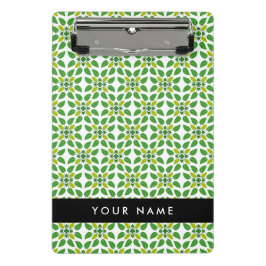 葉の模様、緑葉の、名前 ミニクリップボード