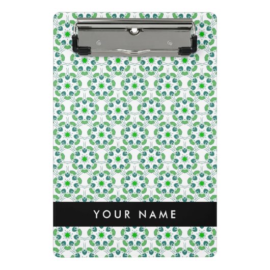 葉の模様、緑葉の、名前 ミニクリップボード (正面)