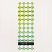 葉の模様、緑葉の、名前 ヨガマット (裏面)