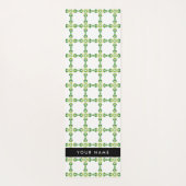 葉の模様、緑葉の、名前 ヨガマット (裏面)