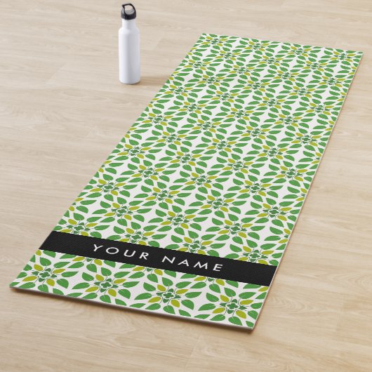 葉の模様、緑葉の、名前 ヨガマット (インサイチュ)