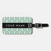 葉の模様、緑葉の、名前 ラゲッジタグ (正面横)