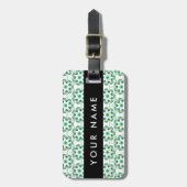 葉の模様、緑葉の、名前 ラゲッジタグ (正面縦)