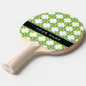 葉の模様、緑葉の、名前 卓球ラケット (正面アングル)