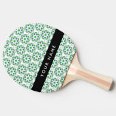 葉の模様、緑葉の、名前 卓球ラケット (横)
