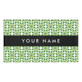 葉の模様、緑葉の、名前 名札