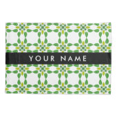 葉の模様、緑葉の、名前 枕カバー (裏面)