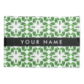 葉の模様、緑葉の、名前 枕カバー (裏面)