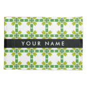 葉の模様、緑葉の、名前 枕カバー (裏面)