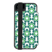 葉の模様、緑葉の、名前 INCIPIO iPhoneウォレットケース (フォリオ裏面)