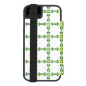 葉の模様、緑葉の、名前 INCIPIO iPhoneウォレットケース (フォリオ裏面)
