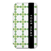 葉の模様、緑葉の、名前 INCIPIO iPhoneウォレットケース (フォリオ 正面)