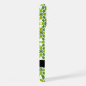 葉の模様、緑葉の、名前 iPhoneケース (右側面)