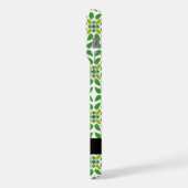 葉の模様、緑葉の、名前 iPhoneケース (左側面)