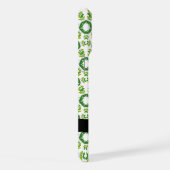 葉の模様、緑葉の、名前 iPhoneケース (右側面)