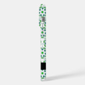 葉の模様、緑葉の、名前 iPhoneケース (左側面)