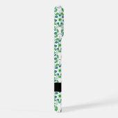 葉の模様、緑葉の、名前 iPhoneケース (右側面)