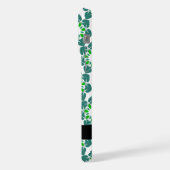 葉の模様、緑葉の、名前 iPhoneケース (左側面)