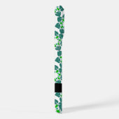 葉の模様、緑葉の、名前 iPhoneケース (右側面)