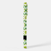 葉の模様、緑葉の、名前 iPhoneケース (右側面)