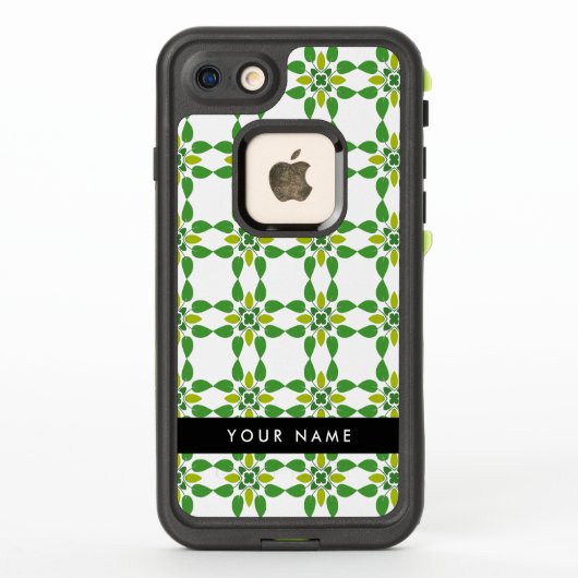 葉の模様、緑葉の、名前 LifeProof iPhoneケース (裏面)