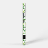 葉の模様、緑葉の、名前 SAMSUNG GALAXYケース (右側面)