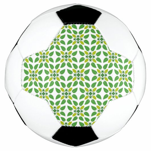 葉の模様、葉っぱの柄、緑の葉 サッカーボール (正面)