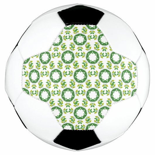 葉の模様、葉っぱの柄、緑の葉 サッカーボール (正面)