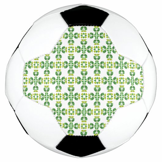 葉の模様、葉っぱの柄、緑の葉 サッカーボール (正面)