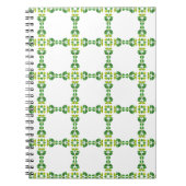 葉の模様、葉っぱの柄、緑の葉 ノートブック (正面)