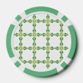 葉の模様、葉っぱの柄、緑の葉 ポーカーチップ (裏面)