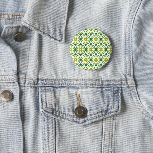 葉の模様、葉っぱの柄、緑の葉 缶バッジ (インサイチュ)