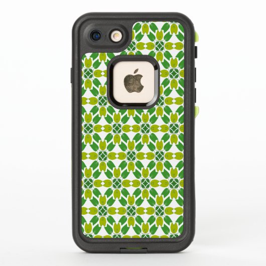 葉の模様、葉っぱの柄、緑の葉 LifeProof iPhoneケース (裏面)