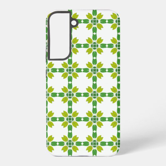 葉の模様、葉っぱの柄、緑の葉 SAMSUNG GALAXYケース (裏面)