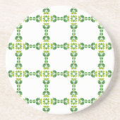 葉の模様、葉っぱの模様、緑の葉 コースター (正面)