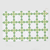 葉の模様、葉っぱの模様、緑の葉 ゴルフタオル (横)