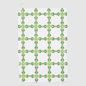 葉の模様、葉っぱの模様、緑の葉 ゴルフタオル (正面)