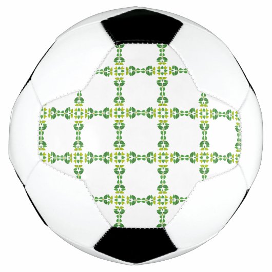 葉の模様、葉っぱの模様、緑の葉 サッカーボール (正面)