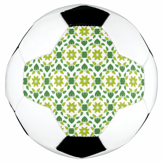 葉の模様、葉っぱの模様、緑の葉 サッカーボール (正面)