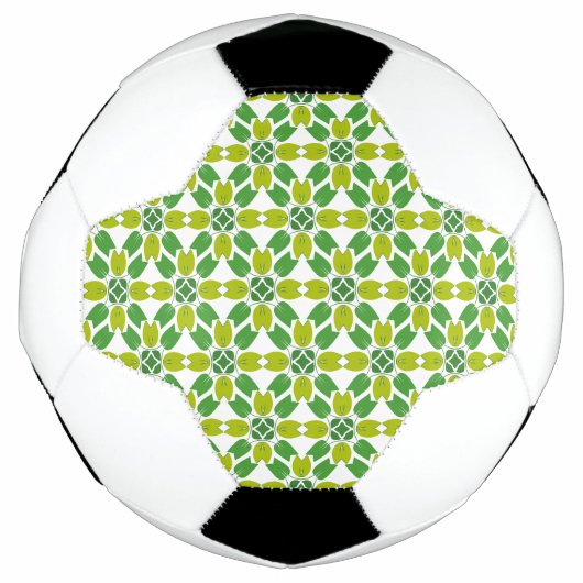 葉の模様、葉っぱの模様、緑の葉 サッカーボール (正面)
