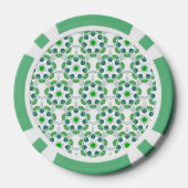 葉の模様、葉っぱの模様、緑の葉 ポーカーチップ (裏面)