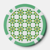 葉の模様、葉っぱの模様、緑の葉 ポーカーチップ (裏面)