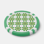 葉の模様、葉っぱの模様、緑の葉 ポーカーチップ (シングル)