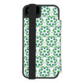 葉の模様、葉っぱの模様、緑の葉 INCIPIO iPhoneウォレットケース (フォリオ裏面)